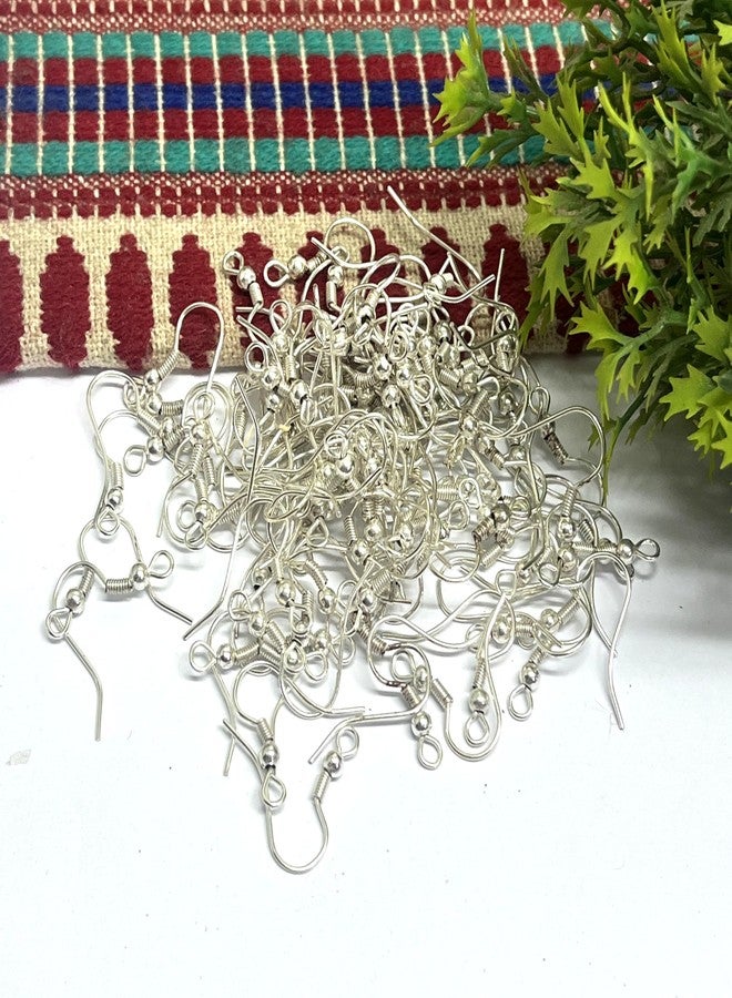 Excellentcrafts 100Pcs Earring Hooks for Jewelry Making � Fish Hook Ear Wires in Gold, Silver, Bronze, Rose Gold, Black � DIY Earring Making Kit for Women, Crafters & Beginners � 50 Pairs (Shiny Silver) - Image 3